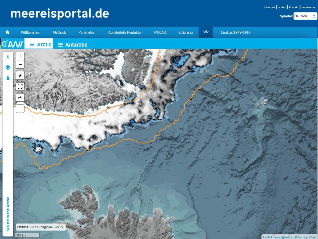 Screenshot Meereisportal.de